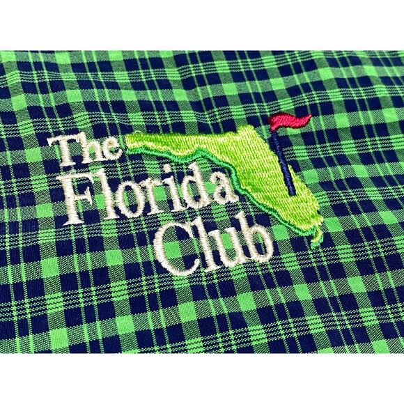 Vintage Starbus Weather Screen Green Plaid The Florida Club Pullover Large USA - Picture 10 of 10